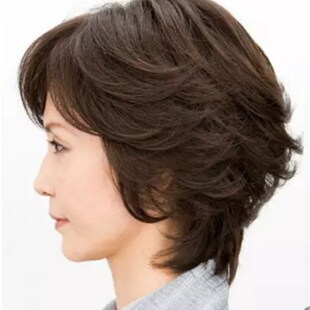 中老年短发女送妈妈中年人真发假发纹理烫假发短卷发新款发套假发