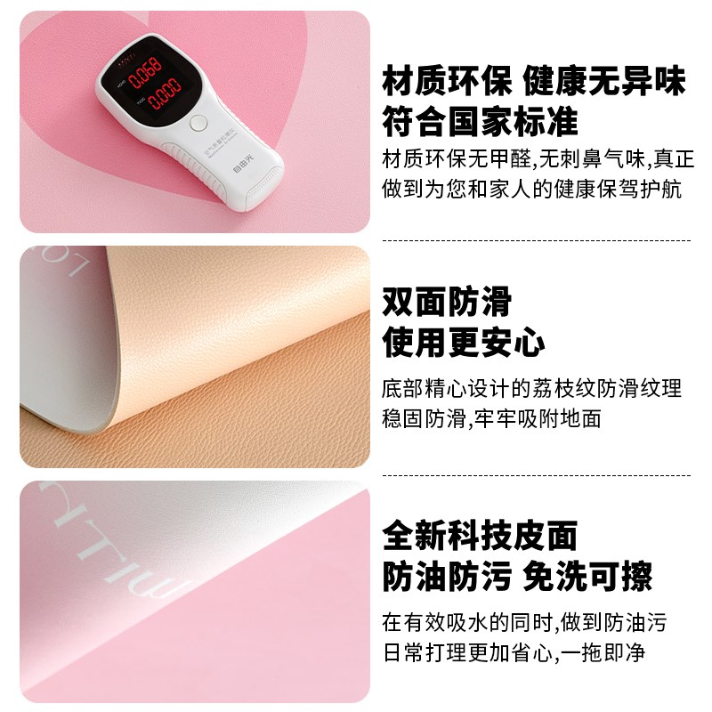 奈司厨房地垫防滑防油可擦免洗地毯pvc防水脚垫简约整铺家用垫子