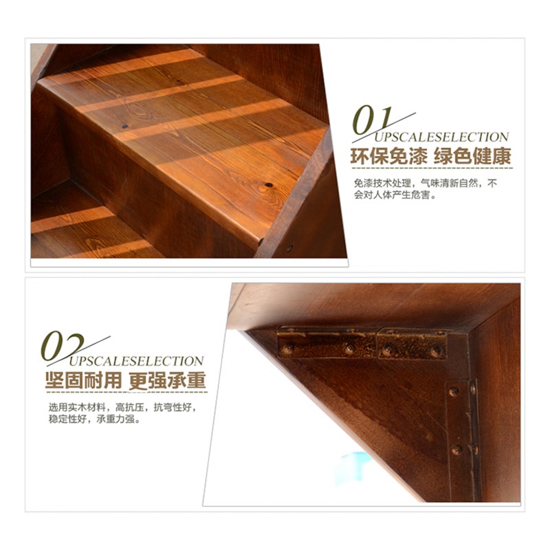 阁楼楼梯复式旋转实木登高梯室内外楼梯单梯子家用实木直梯木梯子