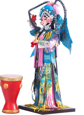 包邮 北京特色绢人娃娃 中国风工艺品京剧摆件 出国送老外礼物