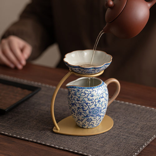 宋氏美学公道杯茶漏一体分茶器2026新款陶瓷懒人泡茶器茶三件套