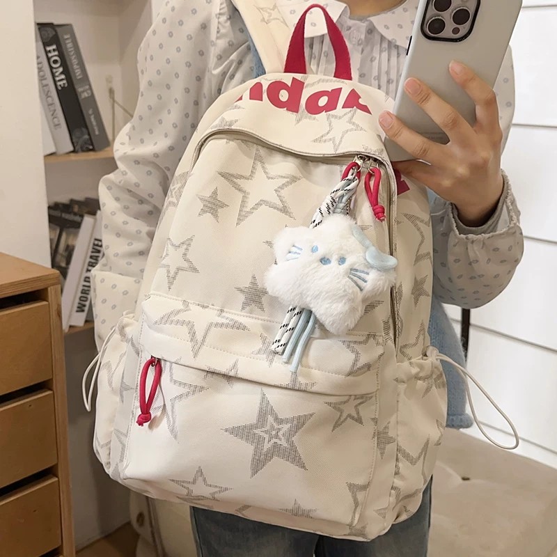 FUNHSTYLE星星印花大容量双肩包