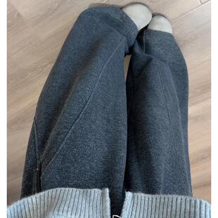 正品高货毛呢弯刀裤女秋冬加绒加厚梨形报恩裤高腰垂感显瘦小个子