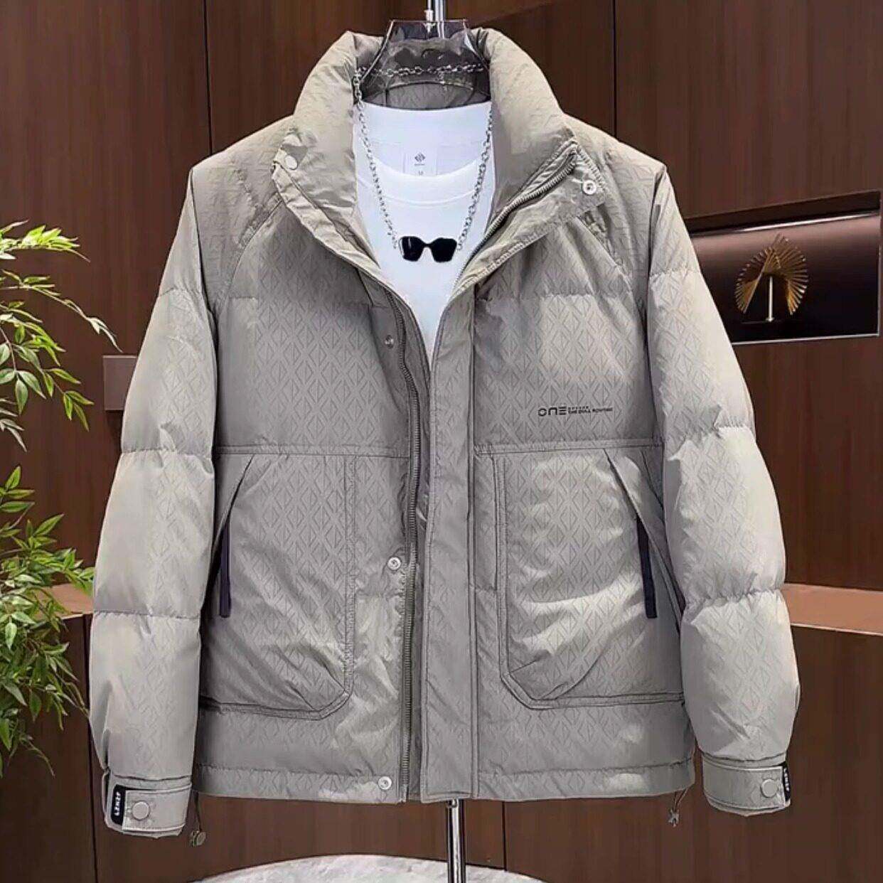 速发高货潮牌立领免洗羽绒服外套男冬季韩版休闲保暖百搭加厚简约