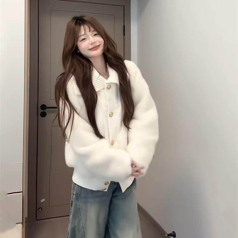 正品高货巨好看的初冬羊羔绒外套女冬装独特漂亮高级感小个子夹棉