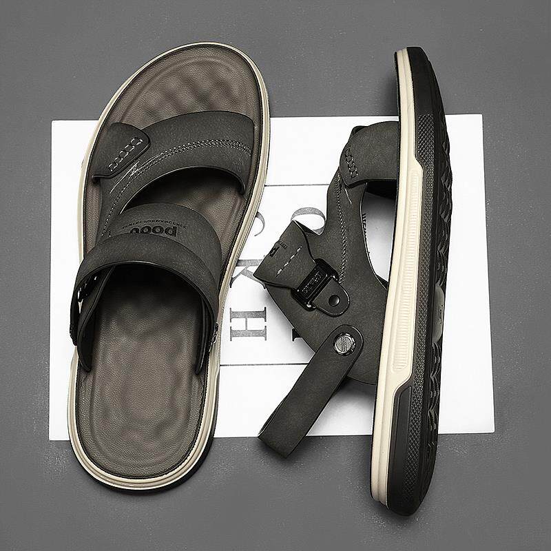 高货小众皮凉鞋男款2025新款夏季外穿开车两用爸爸拖鞋户外休闲越