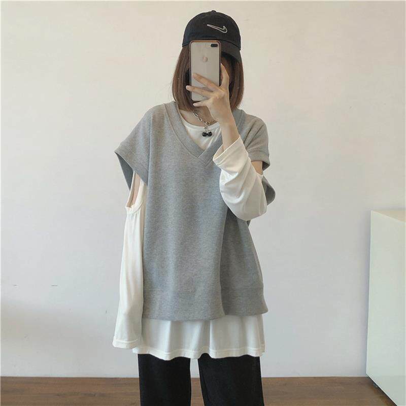 高货小众女款外穿宽松马甲2026新款马夹宽松韩版V领卫衣背心坎肩