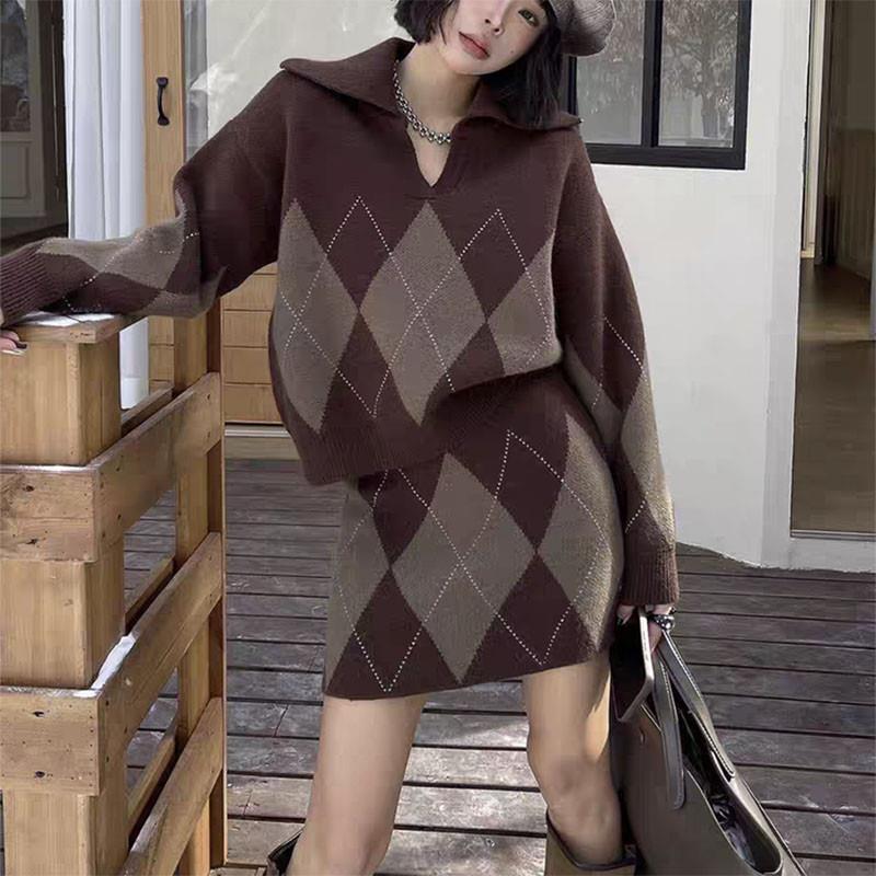 正品高货高级设计感撞色菱