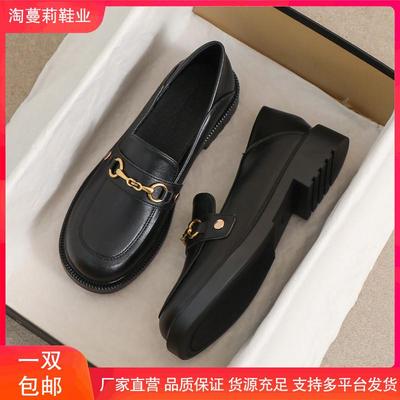 正品高货小皮鞋女厚底秋季