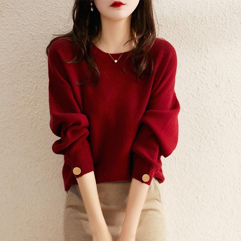 正品高货高级感红色针织打