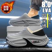 正品 加绒加厚户外防水家用 外穿防滑开车包跟棉鞋 高货棉拖鞋 男冬季