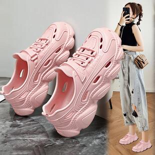 正品高货包根洞洞鞋女款2025新款外穿厚底踩屎感大码凉鞋显脚小包