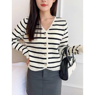 高货早秋2025新款 毛衣短款 女装 米色爆款 小个 针织开衫 正品