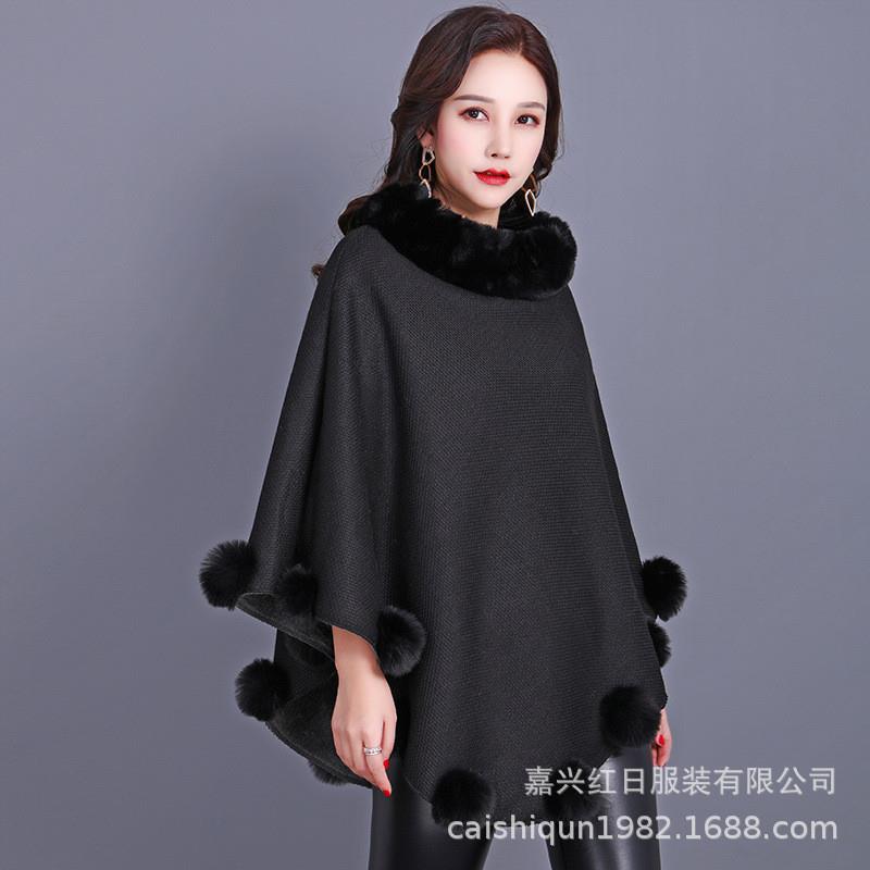 高货2025新款仿皮草欧美棕色女外套披肩围巾仿獭兔毛中长无袖成人