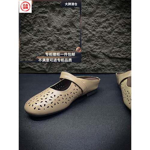 牛皮包头女凉鞋柯大发手工女鞋小众高级感头层牛皮复古镂空包头凉