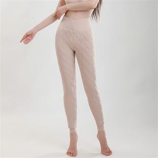 正品高货500g菱格羊毛保暖裤女士加绒加厚高腰内穿打底裤