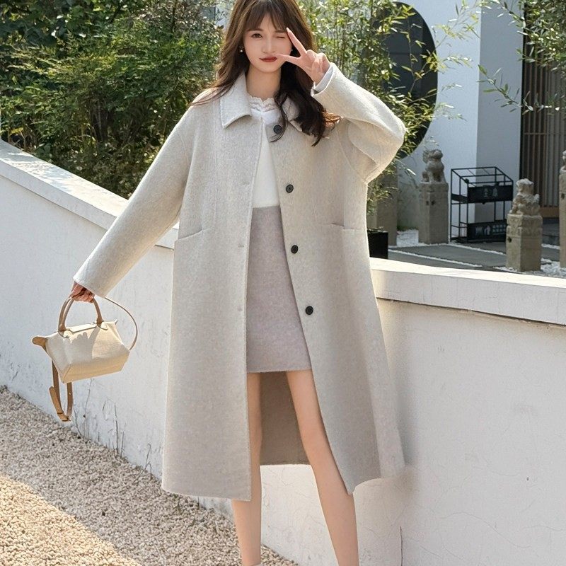 【小乐专享】经典秋冬高级感甜美风长款A字型羊毛大衣25904,女装/女士精品,毛呢外套,淘宝优惠券,粉丝福利购,淘宝优惠卷