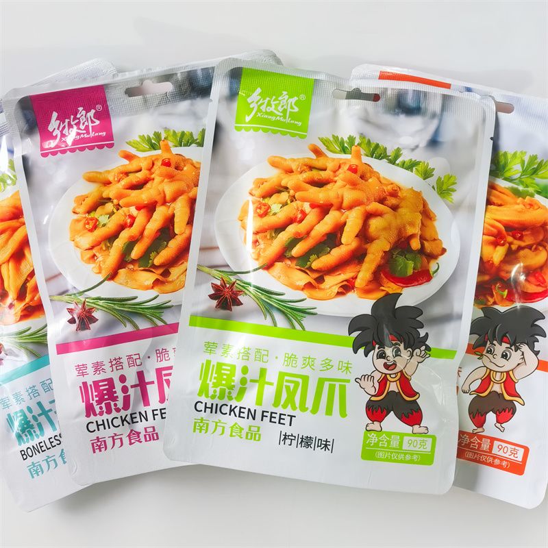 【大袋90g】乡牧郎柠檬去骨凤爪香辣味无骨鸡爪鸭掌网红零食小吃