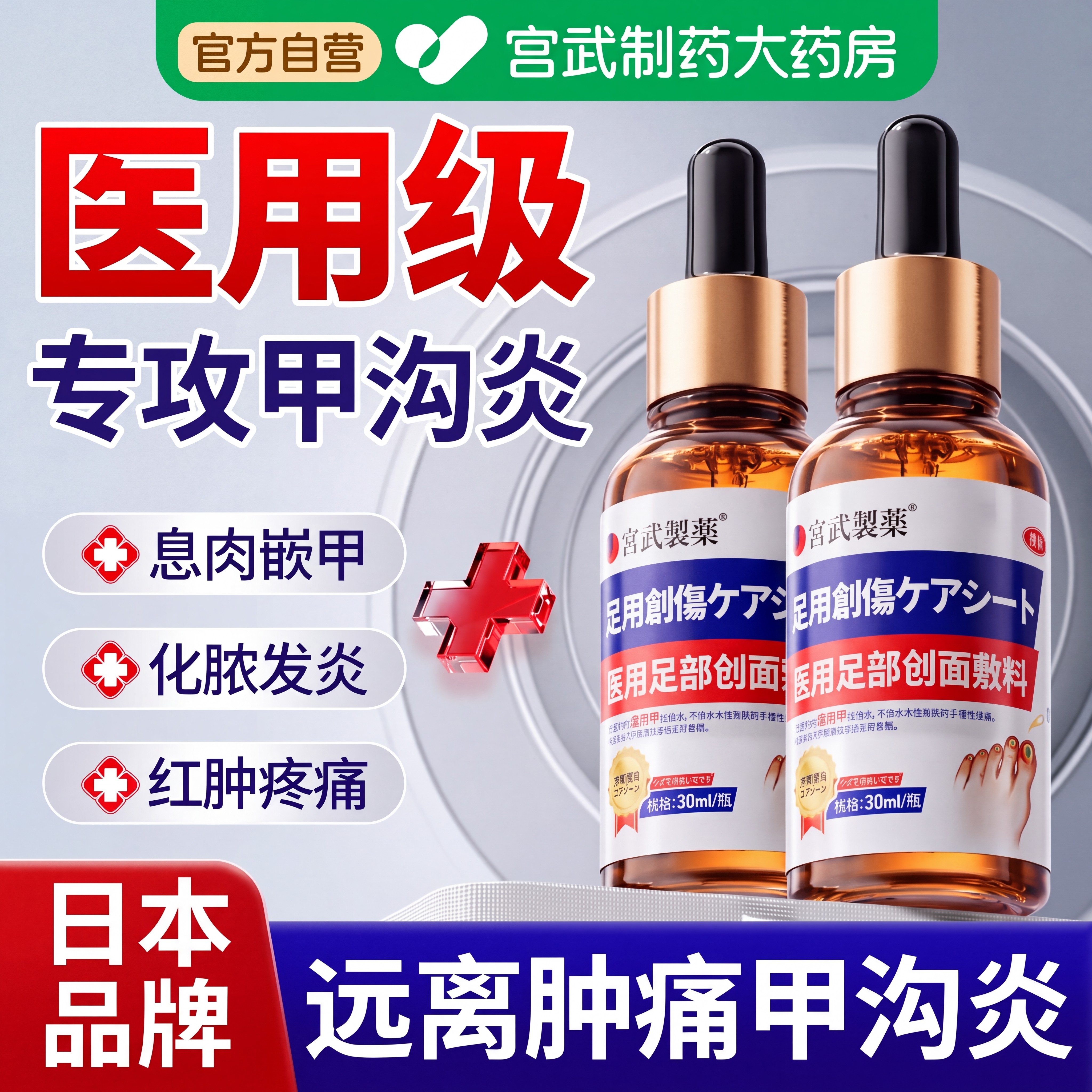 急性甲沟炎专用息肉去除凝胶脚趾甲消红肿嵌甲软化剂神器药膏治疗