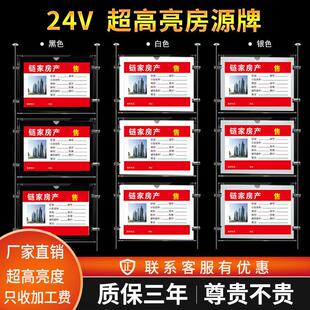 中介房源展示牌发光牌房源水牌吊挂广告牌房源纸发光牌房产橱窗贴