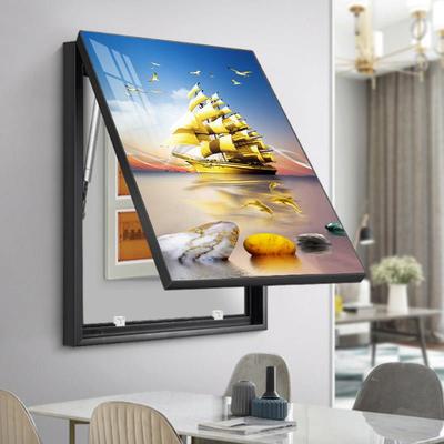 电表箱装饰画 画简约现代轻奢竖版配电箱液压杆强遮挡电闸盒墙壁