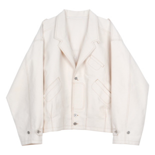 shippy 阿美咔叽 日系牛仔夹克 白牛仔外套 原创设计复古飞行员