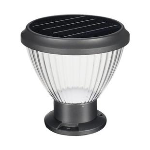 太阳能柱头灯户外防水圆形led围墙灯别墅花园庭院布置大门柱子灯