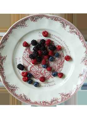 5ZW 瑕疵陶瓷餐具红色系列圣诞大小盘碟碗花器 节日买满批