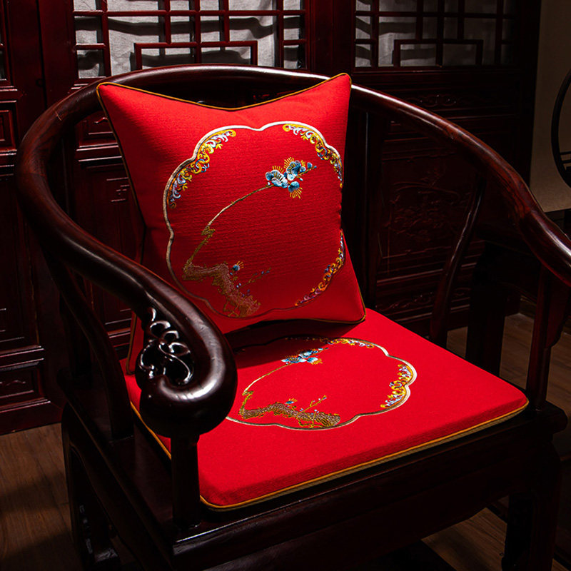 新中式沙发坐垫椅子垫加厚可拆洗家用餐椅垫实木座椅垫子四季通用