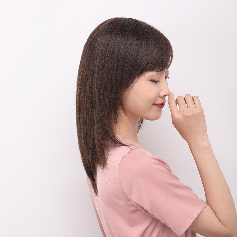 真发假发女中长发全头套自然隐形锁骨发全真人发丝短发整顶假发套
