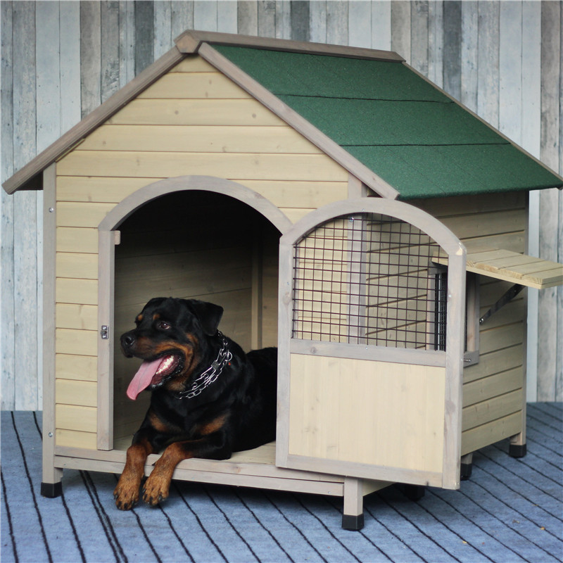 户外房子型防雨避暑木质狗别墅大中小型犬实木狗窝狗笼四季犬舍