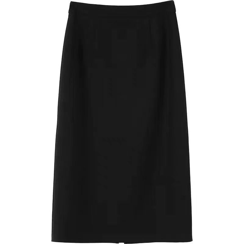 大码西装半身裙女夏季小个子松紧腰显瘦梨形身材中长款开叉a字裙