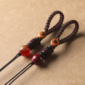 生肖本命佛汽车钥匙扣挂件手工编织绳DIY半成品男女玉石吊坠挂绳