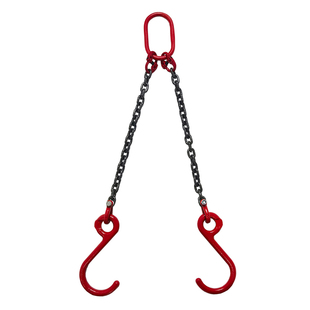 双链起重吊钩吊链大开口链条叉车行车吊机组合索具双腿细筋钢管勾