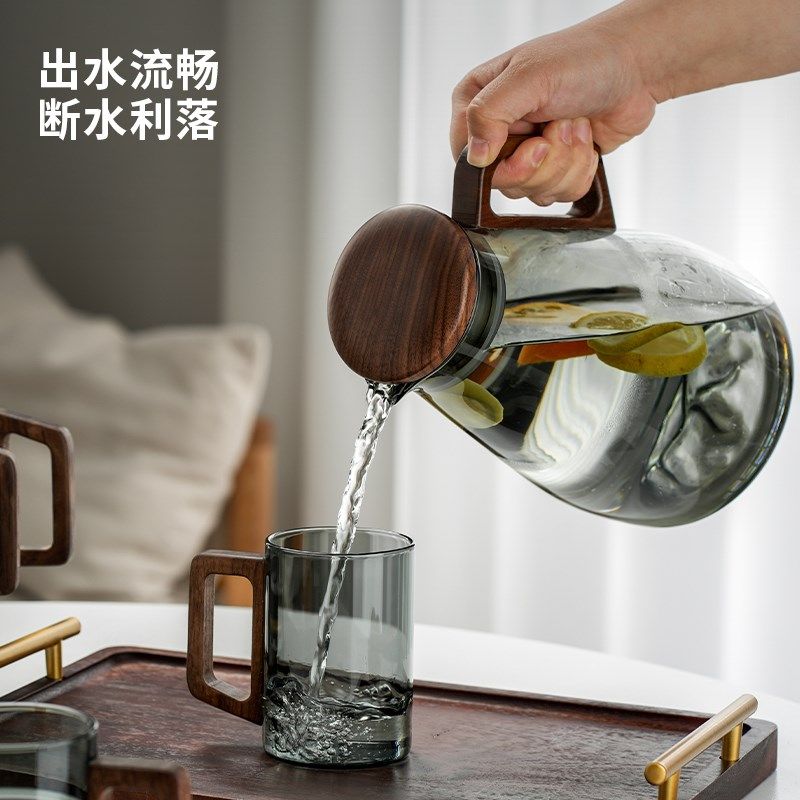 冷水壶水具套装耐高温家用夏待客玻璃杯喝水杯子大容量牛奶凉水壶