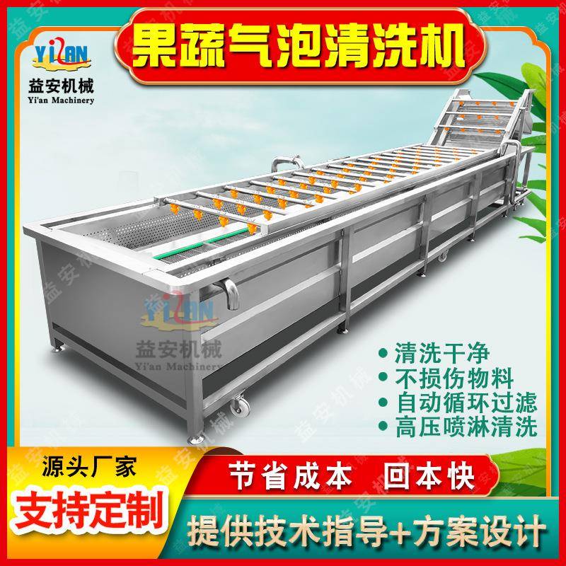 源头工厂绿叶菜青菜气泡清洗机车厘子樱桃清洗机净菜加工清洗线