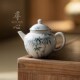 精选寻心草木灰手绘蓝竹茶壶喝茶专用泡茶壶陶瓷家用高档功夫茶具