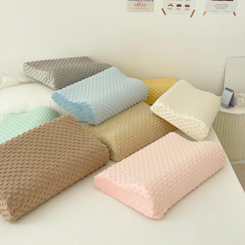 精选睡觉打豆豆!豆豆绒记忆枕乳胶枕套立体绒枕芯罩定制 60*40/3