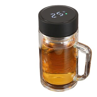 特大号双层玻璃杯1800ml加厚超大容量便携水杯泡茶杯耐高温男士款