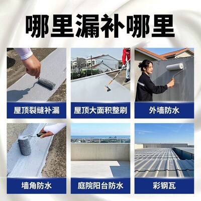 沃特浦防水涂料屋顶防水胶水楼顶外墙裂缝漏水渗水屋顶防漏水材料