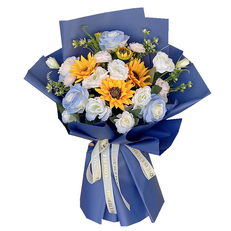 向日葵仿真花束舞台颁奖演讲献花年会毕业假花交车拍照道具手捧花