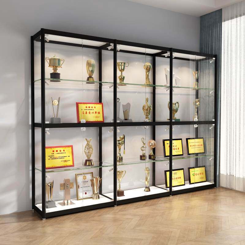 奖杯奖牌展示架荣誉证书展示柜荣誉墙牌匾奖状铜牌陈列架样品定制