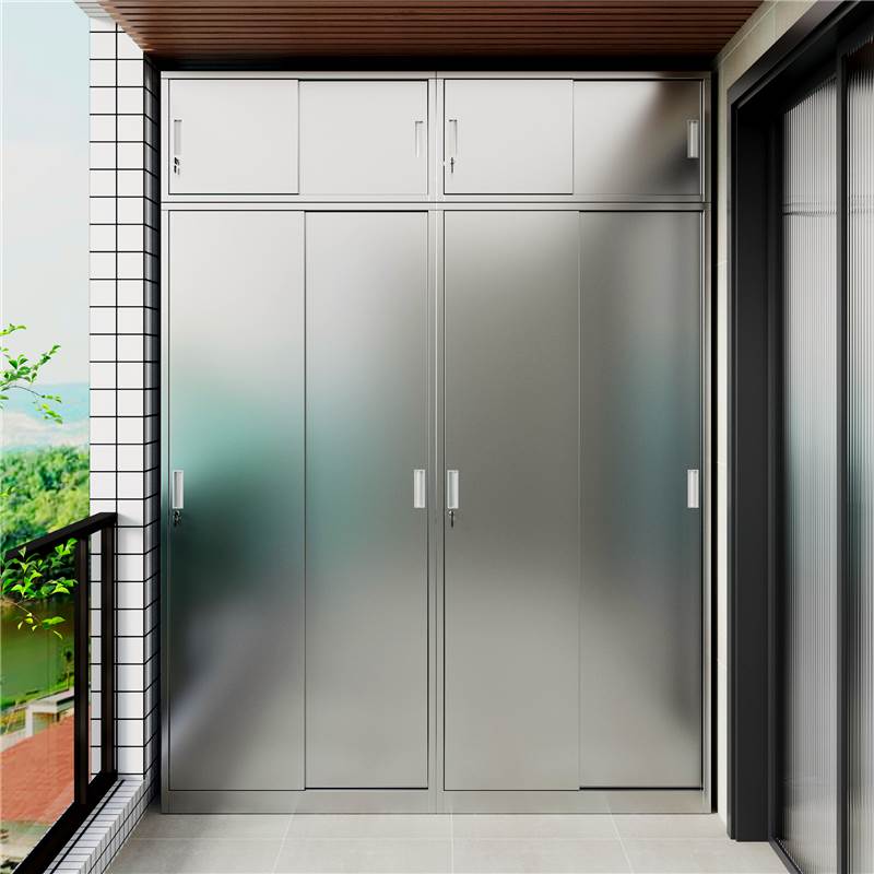 定制不锈钢家用阳台柜防水防晒防晒防锈更衣柜大容量收纳储物柜子