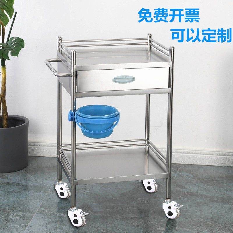 加厚不锈钢治疗车医用小推车手术室器械仪器车美容院小推车置物架