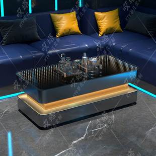 深渊ktv茶几大理石纹酒吧专用桌子影音室会所客厅轻奢岩板桌定制