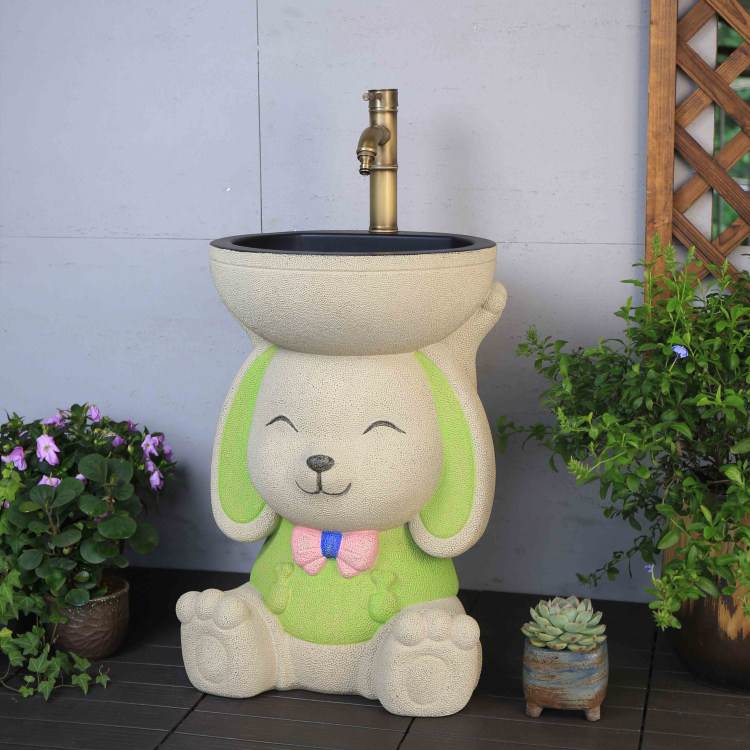 幼儿园专用洗手盆户外儿童洗手台庭院洗手池一体式立柱盆洗脸台盆