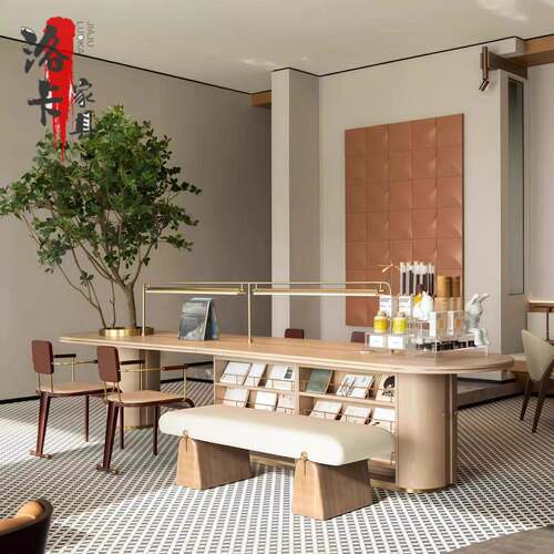 图书馆酒店大堂会客阅读桌椅售楼处架空层会所会议桌洽谈桌书桌椅