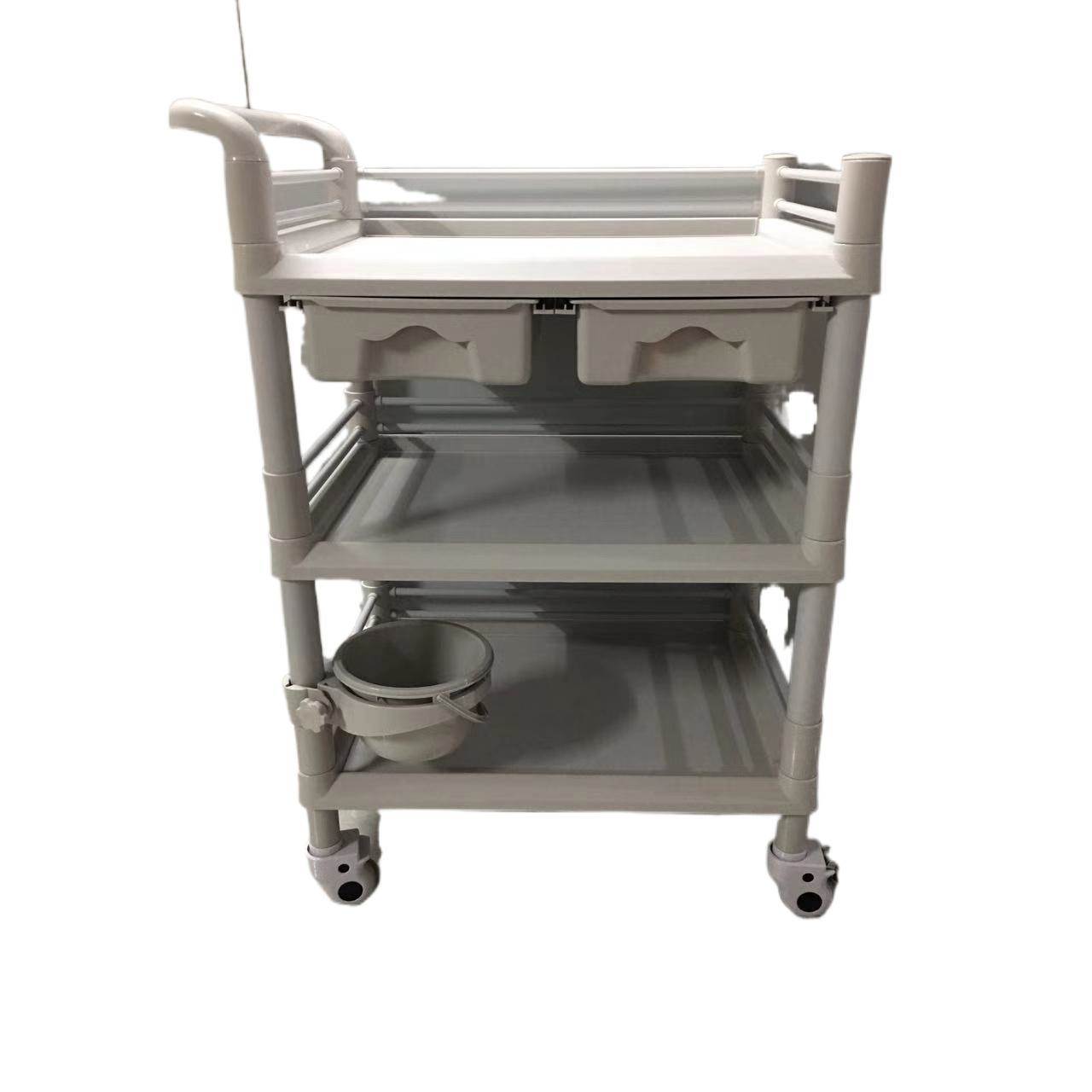 双层大号ABS器械台塑料小推车美容院塑料仪器车换药车工具车器械