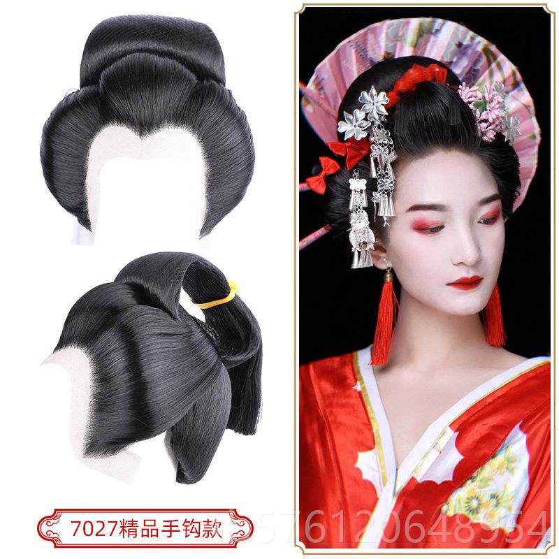 正品本艺妓整顶假发花魁造型假发头 套 和服演出专用假发 精品 手