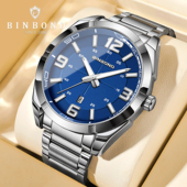 BINBOND手表男款 潮流商务夜光手表男腕表 石英表时尚 正品 防水男士